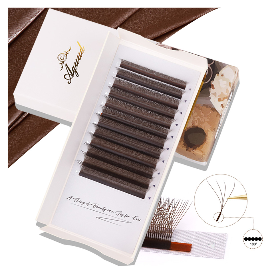 Red Clover Flower - AGUUD Brown 4D W Shaped Eyelash