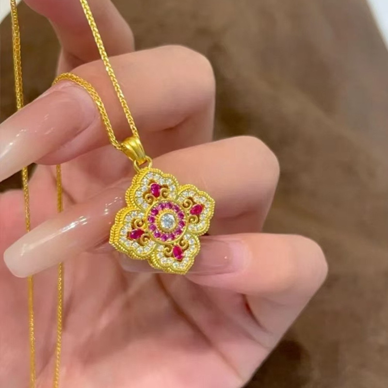 Vintage Luxury Hollow 4 Leaves - Red Clover Flower 评论和价格