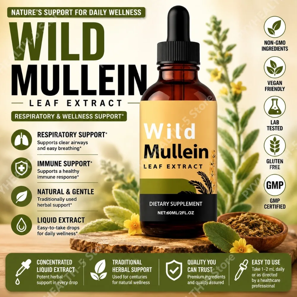 Wild Mullein Leaf Drops with G - Herbal Wellness In 评论和价格