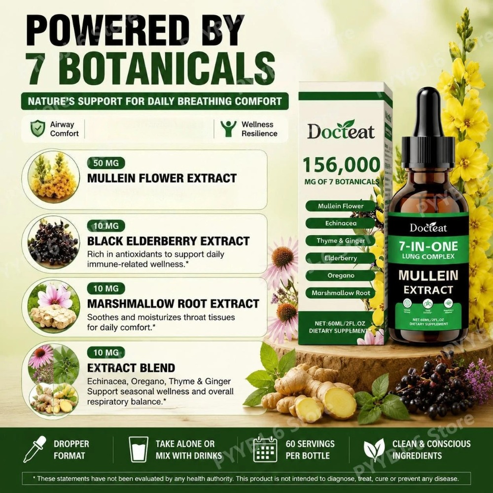 Docteat 7-in-1 Mullein Extract - Herbal Wellness In 评论和价格