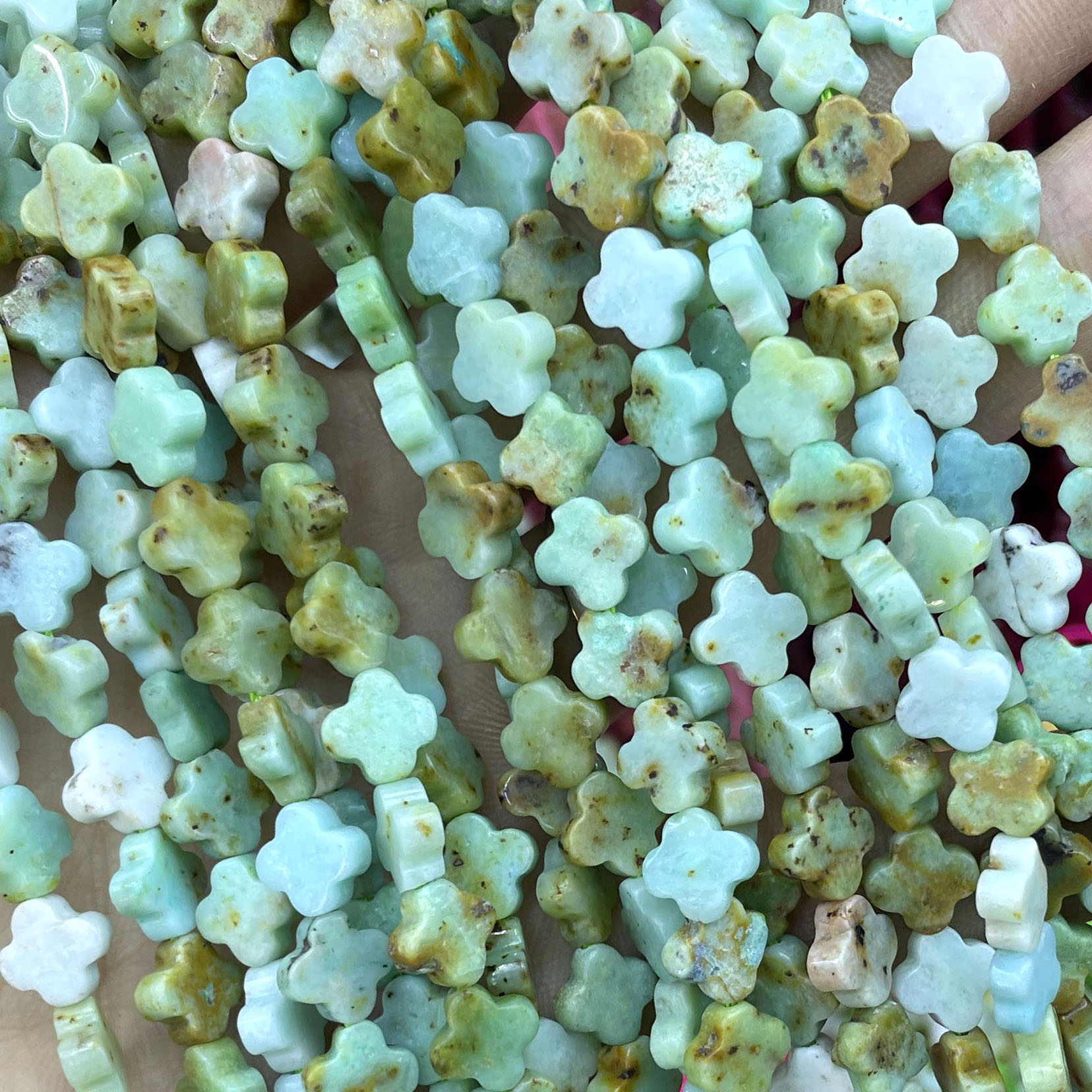 Natural Stone Clover Shape Qua - Red Clover Flower 评论和价格