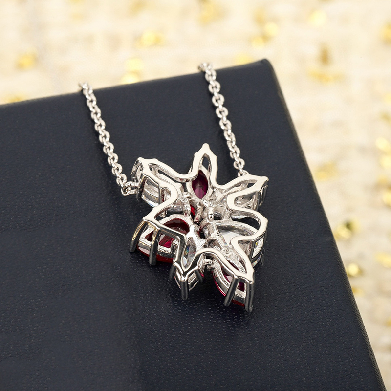 Brand Pure 925 Sterling Silver - Red Clover Flower 评论和价格